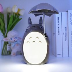 My Neighbor Cute Stuff Night Light,Totoro Merchandise,with 2 Modes for Bedroom Bedside Lamp Reading Light Best Gifts for Girls Boys and Friends (Grey)