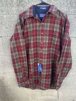 Pendleton Plaid Flannel Virgin Wool Shirt Men’s Size L ( Long) New