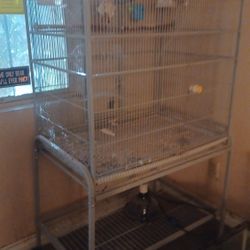 Large Metal Bird Cage With Stand