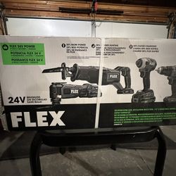 Flex FXM404-2A Impact Driver, Recip Saw, Drill Driver Multi Tool 2 2.5ah Battery