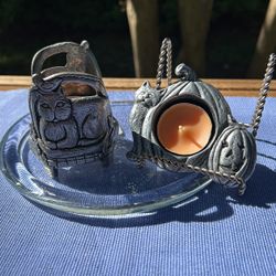 Pair of Pewter Candle Holders