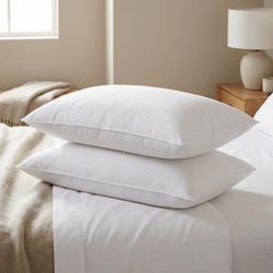 2 x Queen Size Down Alternative Pillow-Suitable for Hotel Sleep,Soft White Polyester Fiber Fill 900+ Fill Power,20x30 Inches Bed Pillow White