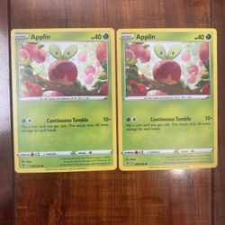 Pokemon Applin 20/192 Common Cosmos Holo Lot of 2 LP/NM