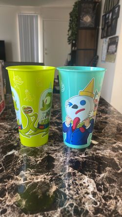 Jack in the box Simpsons glow cups Kang and Kodos aliens and Jack and Krusty