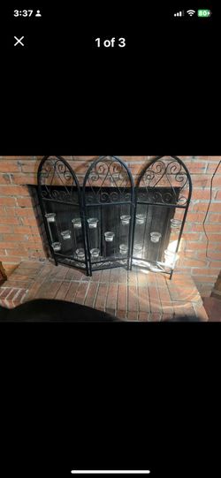 Fire place screen With 15 Votive Candles 