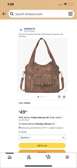 Vintage style PU Leather tote Bag