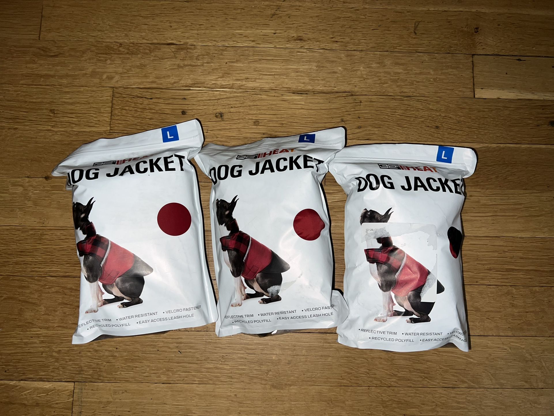 32 Degrees Heat Dog Jacket Reflective Stripe Dog Jacket Size L