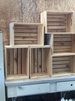 8 Wooden Crates. Brand New Condition