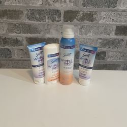 Secret Whole Body Deodorant Bundle of 4 Stick, Cream