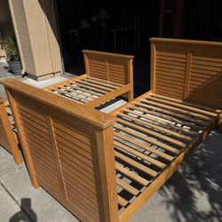 Bunk Bed or Set Of Two Twin Wood Bed Frame 