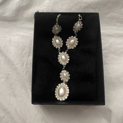 pearl silver necklace
