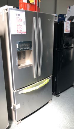 Whirlpool refrigerator French door fingerprint resistant stainless steel regular price $2199 our price $1395 on sale now