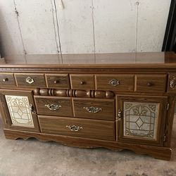 Vintage Wooden Dresser, Large Chest Of Drawers For Bedroom Storage, Clothing Storage 
