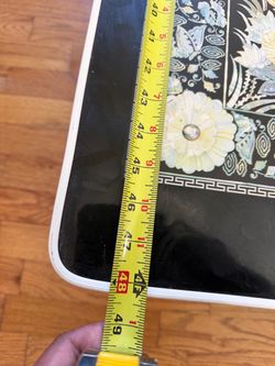 Vintage Korean Mother-of-Pearl Inlay Peacock Low Table – 48” × 29”