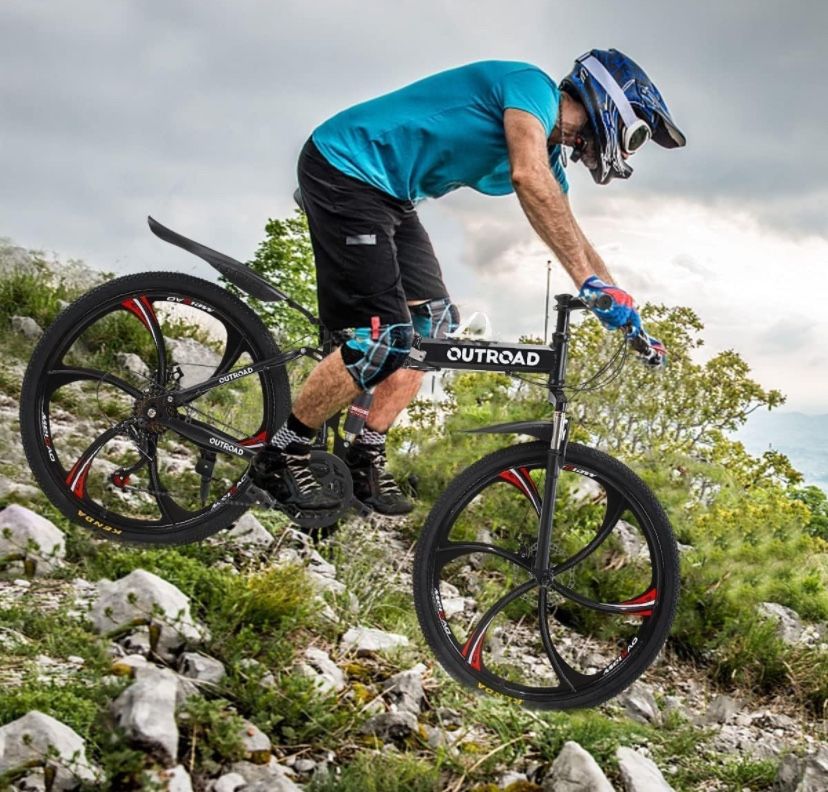 Outroad 26 Inch Mountain Bike Folding Bicycle Adult Bike Outroad