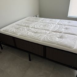 King mattress and bed stand