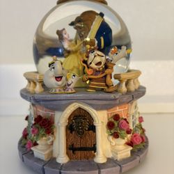 Beauty And The Beast Musical Snow Globe -new