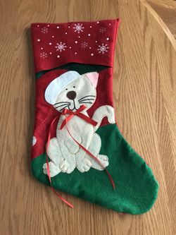 Felt cat on Christmas Stocking