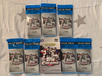2020 Topps Chrome Baseball Cello Packs And Box Bundle (7 Cello Packs And 1 Box) New Factory Sealed