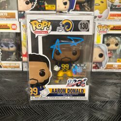 Aaron Donald 130 Autographed Funko Pop JSA Certified