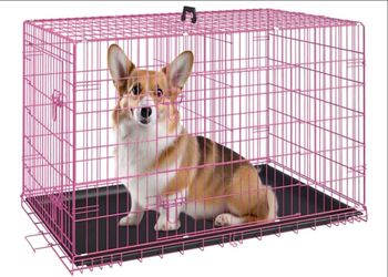 New Pink Medium 30" long collapsible dog crate