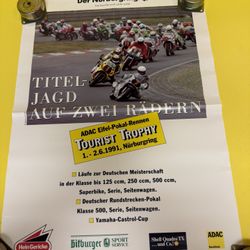 Vintage Nurburgring Tourist Trophy Motorcycle Race Poster 1991