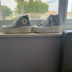Blue Peace Love Earth Hightop Converse