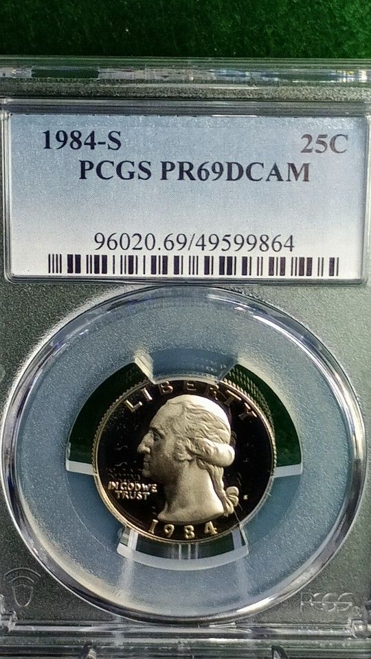 🔥🔥1984-S PCGS Washington Quarter PR69DCAM #864