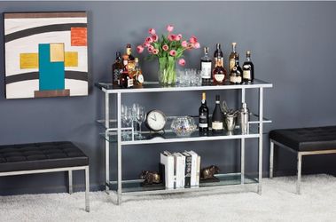 Portico Bar with Clear Glass Chrome