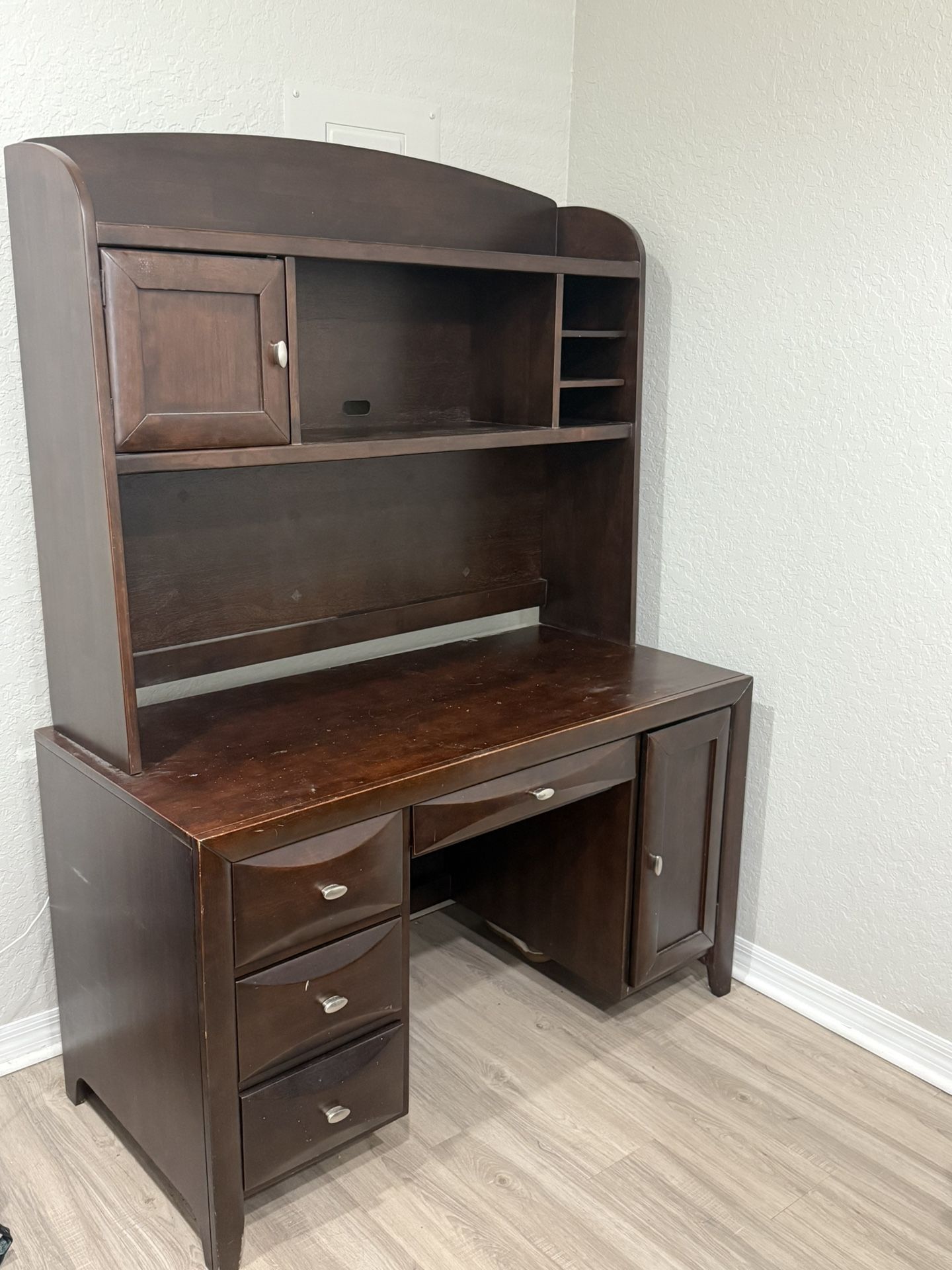 Cherry Wood Desk with Hutch, $65