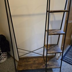 Rustic Clothes Hanging Plus Shelves