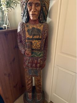 Hand carved antique wooden statue