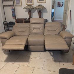 Leather Electric Dual Reclining Couch