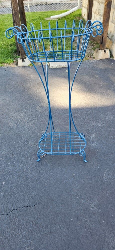 Wrought Iron 2 Tier Plant Stand Powder Coated