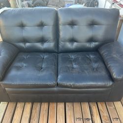 Black Leather Loveseat 