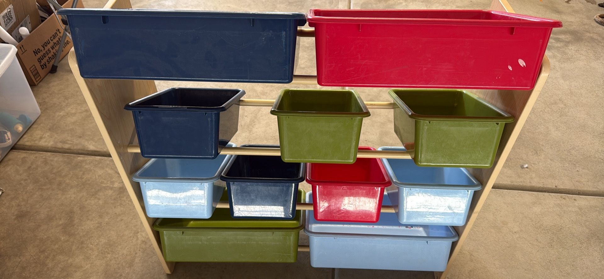 Toy Storage With Bins.