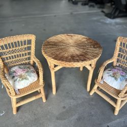 American Girl Doll Samantha Wicker Birthday Table Chairs Set for Sale in Ladera Ranch CA OfferUp
