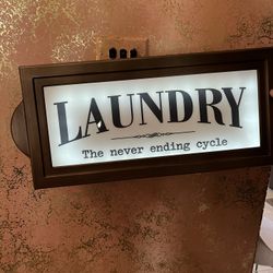 Lighted Laundry Sign-cute