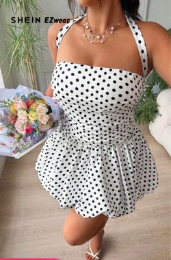 White polkadot dress