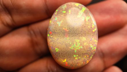 Natural Yellow Opal 28.39 Ct Oval Cabochon Loose Gemstone 29.42x23.08mm IGTL