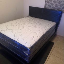 Queen Size Bed Frame With Headboard And Mattress Platform Bed Queen Size Bed Set 