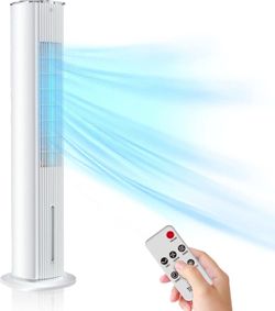 Portable Evaporative Cooler - VEOHAUT Evaporative Air Cooler, 60° Oscillation, 3 Speeds Cooling Fan, Remote & 12-Hour Timer, Air Conditioner for Home