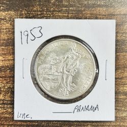 1953 Panamá 🇵🇦 Un Balboa Silver Coin 