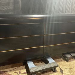 VINTAGE ITALIAN MADE BLACK DRESSER (DELIVERY AVAILABLE)