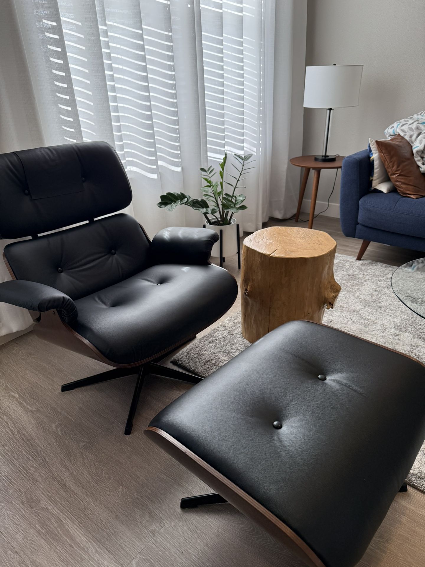 Leather Chair And Ottoman