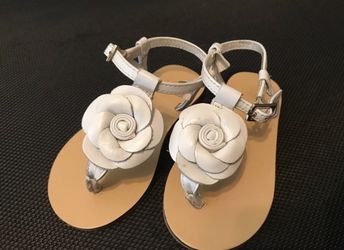 Janie and Jack white Flower Sandals 6 Toddler