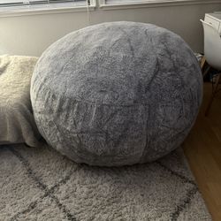 Giant Gray Bean Bag Chair – Super Comfy! $40