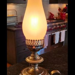 Vintage Brass Finger Loop Electric Hurricane Lamp USA 