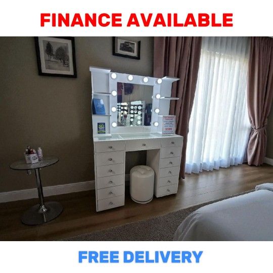🔥 VANITY+ MIRROR BLUETOOTH DEAL! / ¡OFERTA DE VANITY 🛋️ ONLY / SOLO $599‼️ (Regular $800 ) ADD STOOL  🚚 FREE DELIVERY / ENTREGA GRATIS 🆔 ITEM# DAR