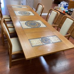 Vintage Teak Gangso & Mobler  Tiled Dining Table Set